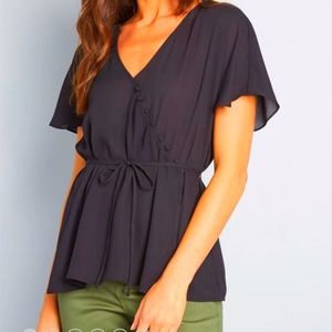 Modcloth Chiffon Wrap Top